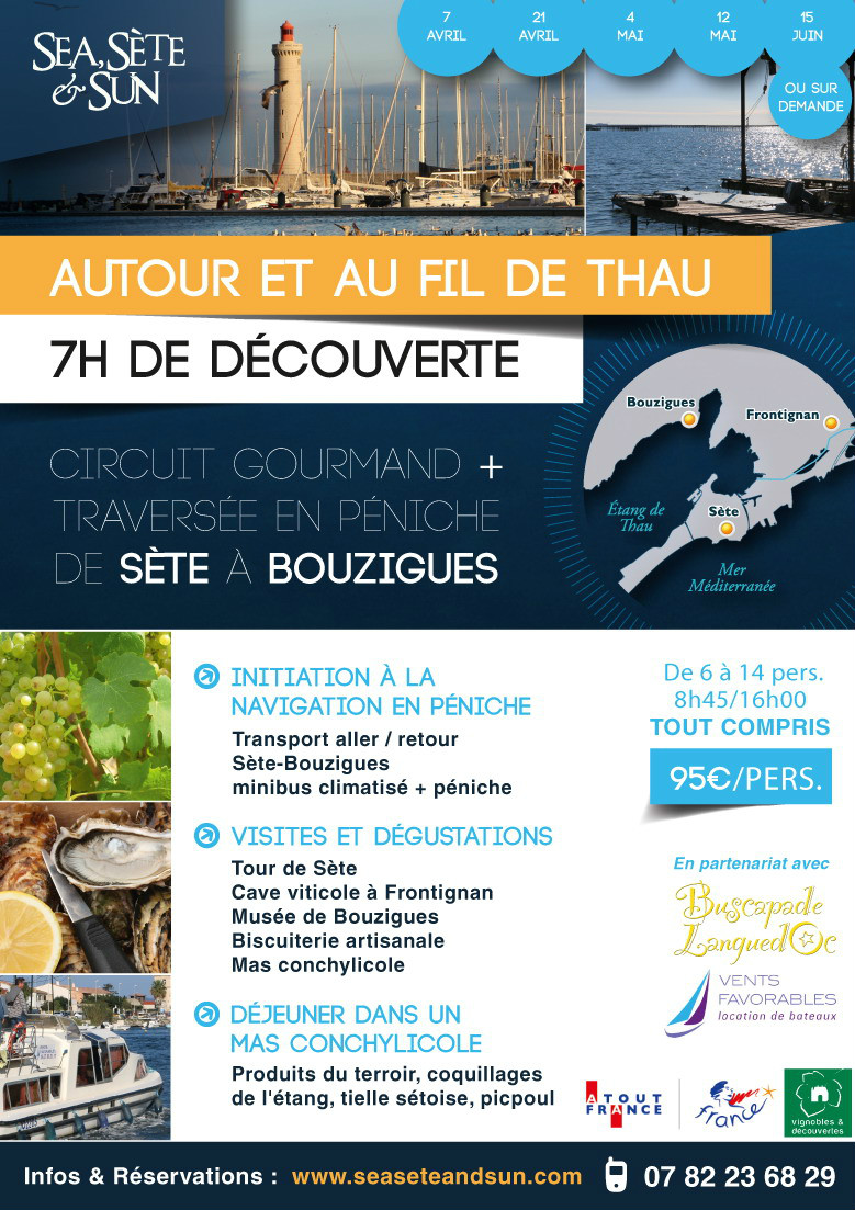 Affiche de la visite de l'étang de Thau - Autour et au fil de Thau - Sea, Sète & Sun 